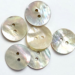Re-Stocked Moonrise Mother of Pearl Shell, 3/4" Iridescent 2-Hole Button 19mm PACK OF 12 #KB-961-12