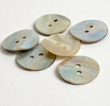Moonrise Mother of Pearl Shell, 9/16" Iridescent 2-Hole Button 14.5mm. Pack of TWENTY   #KB-945