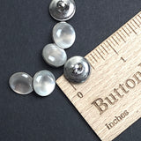 Re-Stocked, 1/2" White Faux Pearl Western Shirt Buttons Not Snaps, Shank Back 13mm / 1/2", Pack of 18  #KB-942