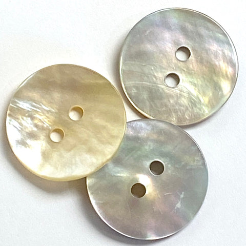 Moonrise Shiny Mother of Pearl Iridescent Shell 5/8" 2-hole Button, Pack of 20  #KB-963-20