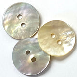 Small Moonrise Mother of Pearl Shell, 7/16" Iridescent 2-Hole 11mm, Pack of 60,  #KB-955-60