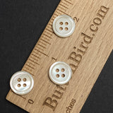 Pastel Golden Beige Lustre, 4-Hole Rimmed Pearl Shell Buttons 13mm / 1/2" / 20L, Pack of 24  #KB-943