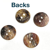 Small Moonrise Mother of Pearl Shell, 7/16" Iridescent 2-Hole 11mm, Pack of 60,  #KB-955-60