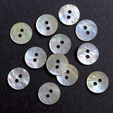 Small Moonrise Mother of Pearl Shell, 7/16" Iridescent 2-Hole 11mm, Pack of 24,  #KB-955-24