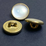 White + GOLD Faux Pearl Western Shirt Buttons Not Snaps, Shank Back 13mm / 1/2", Pack of 20 #KB-944