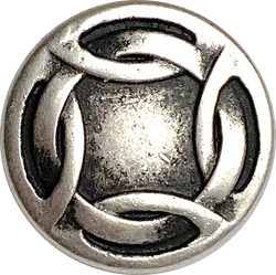 Woven Rim, 3/4" Shank Back Button, Silver Color 18mm  #FJ-53