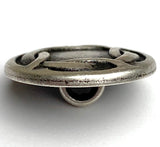 Woven Rim, 3/4" Shank Back Button, Silver Color 18mm  #FJ-53