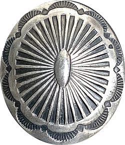 STERLING Silver Sunburst Oval Screw Back Concho, 1-3/8" x 1-1/8",  # SW-350