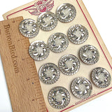 12 Vintage Mirror Glass Crystal Flower Buttons 1" Germany 1930's?  #VB-31