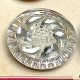 12 Vintage Mirror Glass Crystal Flower Buttons 1" Germany 1930's?  #VB-31