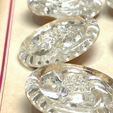 12 Vintage Mirror Glass Crystal Flower Buttons 1" Germany 1930's?  #VB-31