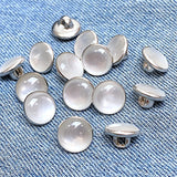 Smaller Size, White Faux Pearl Western Shirt Buttons Not Snaps, Shank Back 11mm / 7/16", Pack of 20  #KB-808