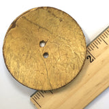 SALE Mustard Yellow-Brown Rustic Extra Large Coconut Button "Rustica"  2-1/4" Scooped