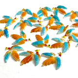 Tropical Bird Hand-Painted Plastic Vintage Flat-Back Embellishment from Japan, 3/4" Pack of 20 #VB-35