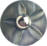 SIX Iridescent Gray Vintage Shell "Starflower" Buttons 3/4", Shank Back, Pack of 6, #VB-36