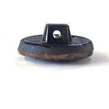 Dark Copper/Black 11/16" /18mm Glass Starflower Button, Germany, Shank Back  #966