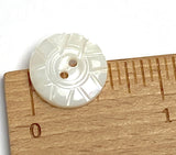 Bulk Deal, 72 Vintage Shell Buttons 5/8" Six Carved V's 15mm, Natural Off-White, #VB-37