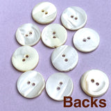 Bulk Deal, 72 Vintage Shell Buttons 5/8" Six Carved V's 15mm, Natural Off-White, #VB-37