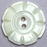 Vintage White Pearly Flower Shell Buttons 3/4" 8 Petals 19mm, Natural Off-White, Pack of SIX #VB-38