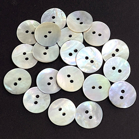 Re-Stocked Bulk Deal, Moonrise Mother of Pearl Shell, 1/2" Iridescent 2-Hole Button 13mm. Pack of 80   #KB-802-80