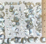 BULK DEAL 7 Sizes MIX: 140 Moonrise Shell Buttons, 20 Per Size, Natural Agoya MOP, Thin Glowing  # LP-134