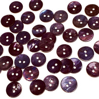 Re-Stocked, OUTLET ITEM Dark Purple 1/2" / 12.5mm Shell, Semi Rustic, Pack of 150+ Buttons  #LP-45-150