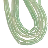Re-Stocked Green Aventurine Tube Beads, 12-13mm x 4mm, Light Natural Green Tones, Strand of 31 Beads #LP-110