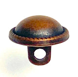 Tiny 10mm Copper/Black Simple Dome 3/8" Button, Shank Back, Pack of 5,  #SWC-102-5