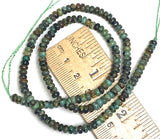 Re-Stocked - Tiny Green/Black Jasper Stone Beads, Rondelle 4mm, Strand of 160 Beads.  #LP-18