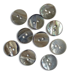 Re-Stocked, 7/16"-1/2"  Warm Charcoal 11mm Shiny Rustic Natural Melange Shell, Pack of 30+  #LP-59