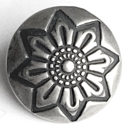 Montana Rose 1/2" Concho Button, Larger Shank, Nickel Silver  #SW-349