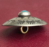 Re-Stocked, Blue Bead Pasque Flower, 13/16" Concho Button w. "Turquoise",  #SW-52