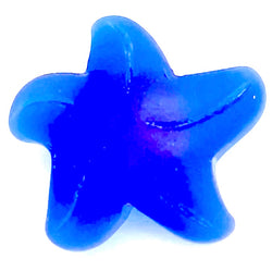 Royal Blue Starfish 3/4" Recycled Tumbled "Sea" Glass Button   #L-959
