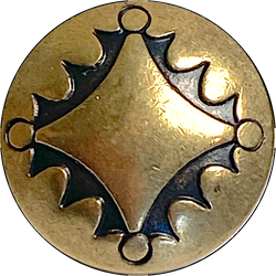 Small 1/2" Brass Concho Button Four Directions Shank Back  #SW-7