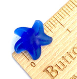 Royal Blue Starfish 3/4" Recycled Tumbled "Sea" Glass Button   #L-959