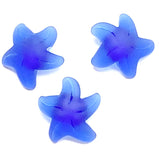 Royal Blue Starfish 3/4" Recycled Tumbled "Sea" Glass Button   #L-959