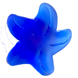 Royal Blue Starfish 3/4" Recycled Tumbled "Sea" Glass Button   #L-959