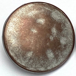 Copper & Cream Mottled Round Metal Button, 17mm, Shank Back, Less Shine, 11/16". #SWC-90