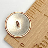 Copper & Cream Mottled Round Metal Button, 17.5mm, Shank Back, More Shine, 11/16". #SWC-144