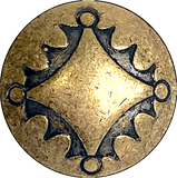 Four Directions Concho Button 3/4", Semi-Rustic Matte Brass, Shank Back # SW-87