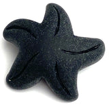 Opaque Black Starfish 3/4" Recycled Tumbled "Sea" Glass Button   #L-954