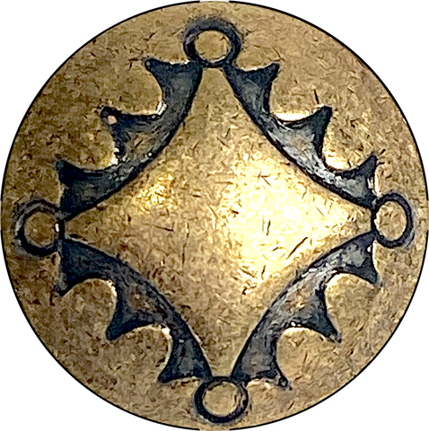 Four Directions Concho Button 3/4", Semi-Rustic Matte Brass, Shank Back # SW-87