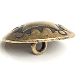 Four Directions Concho Button 3/4", Semi-Rustic Matte Brass, Shank Back # SW-87