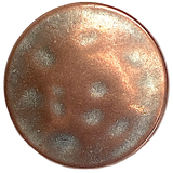 Copper & Cream Mottled Round Metal Button, 17.5mm, Shank Back, More Shine, 11/16". #SWC-144