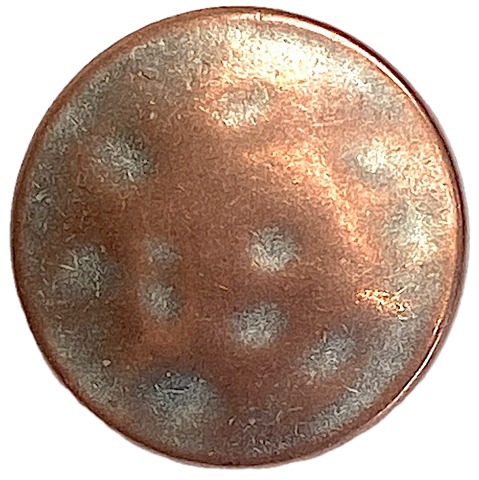 Copper & Cream Mottled Round Metal Button, 17.5mm, Shank Back, More Shine, 11/16". #SWC-144