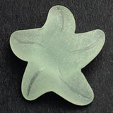 Seafoam Green Starfish 3/4" Recycled Tumbled "Sea" Glass Button   #L-963