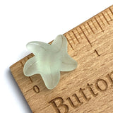 Seafoam Green Starfish 3/4" Recycled Tumbled "Sea" Glass Button   #L-963
