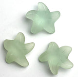Seafoam Green Starfish 3/4" Recycled Tumbled "Sea" Glass Button   #L-963