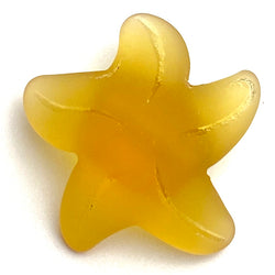 Amber Gold Starfish 3/4" Recycled Tumbled "Sea" Glass Button   #L-631
