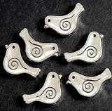 Bulk Deal, 150 Silver Metal Bird Beads, 50 Each of 3 Styles, Approx. 1/2" Shiny, Pack of 150  #LP-117.5